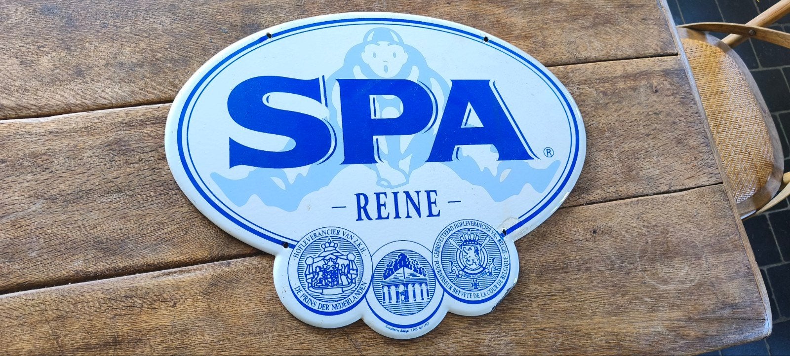 Emaille Spa 1997, Ophalen, Reclamebord