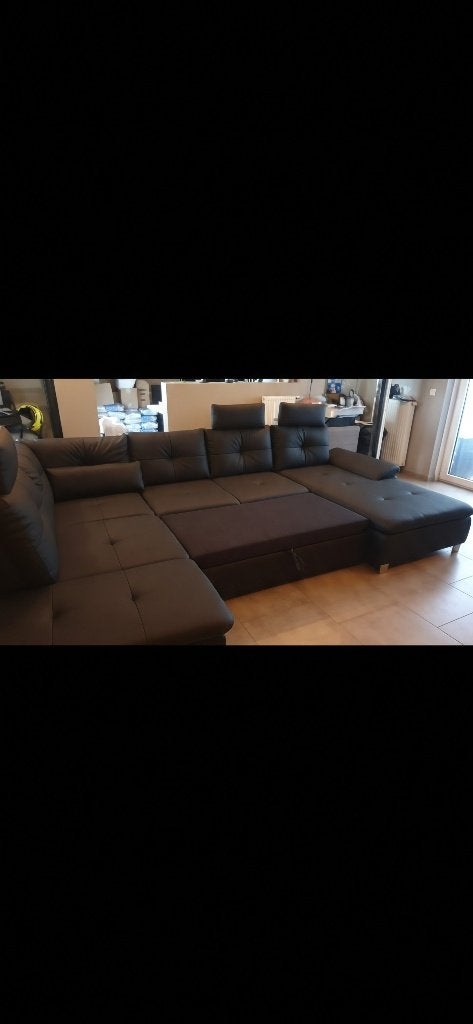 Zetel u-vorm met opberg en slaapfunctie, Ophalen, Kunststof, Hoekbank, U-vorm