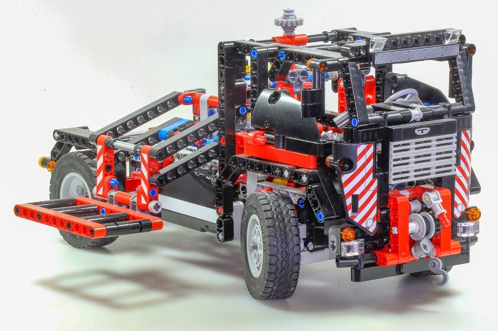 Lego Technic 9395 heftruckwagen met liftsysteem + bouwplan, Gebruikt, Lego, Ophalen of Verzenden, Technic
