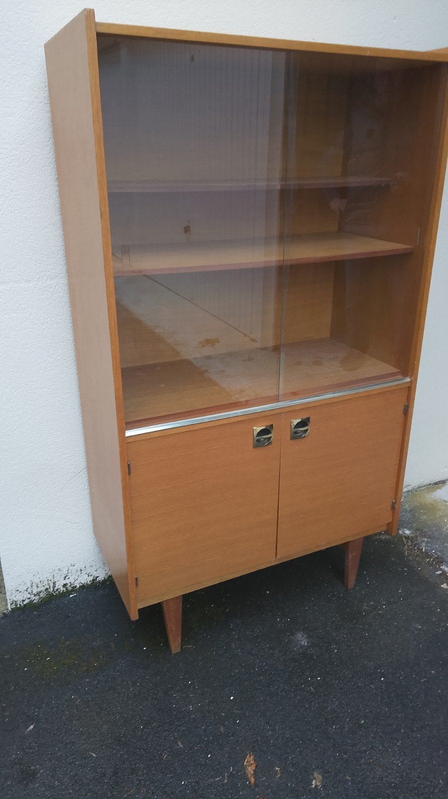 vitrine bibliothèque vaisselier vintage scandinave année 60, Maison & Meubles, 25 à 50 cm, Avec porte(s), Utilisé, Autres essences de bois