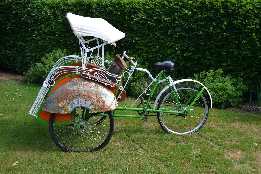 Gerestaureerde Becak taxifiets van Bali, Ophalen, Gebruikt, Trommelrem, Custom build