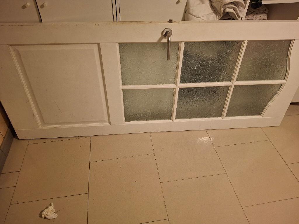 Porte intérieur blanc vitre., 75 à 150 cm, Comme neuf, Enlèvement, Vitre comprise