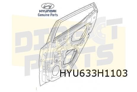 Hyundai i10 (1/14-2/20)  achterportier links (te spuiten) Or, Neuf, -, Porte, Hyundai