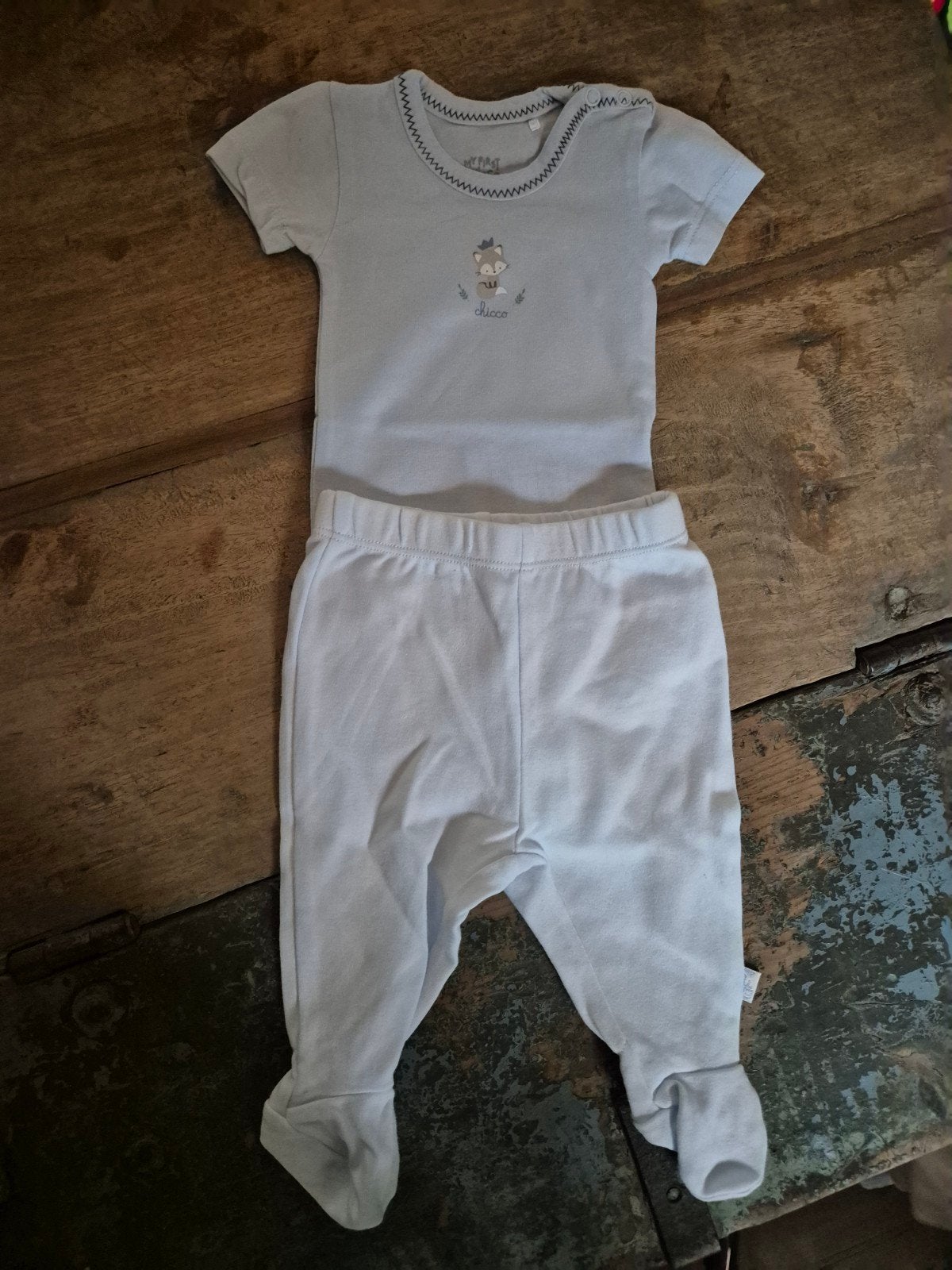 setje chicco maat 50 licht blauwe met vosje, Kinderen en Baby's, Jongetje of Meisje, Nieuw, Ophalen of Verzenden, Setje