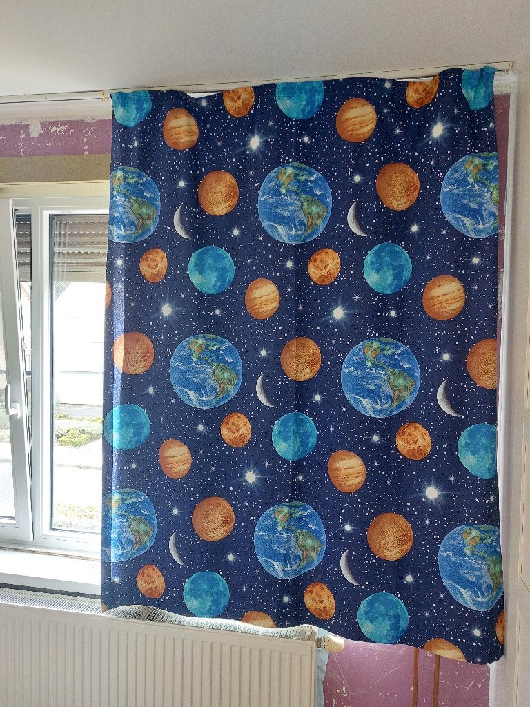Overgordijnen met planeten, Maison & Meubles, Ameublement | Rideaux & Stores à lamelles, Double rideau, Comme neuf, Enlèvement