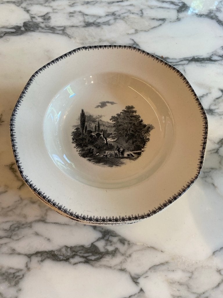 7 vintage Boch Frères La Louvière soepborden, Maison & Meubles, Cuisine | Vaisselle, Comme neuf, Assiettes(s), Vintage, Porcelaine