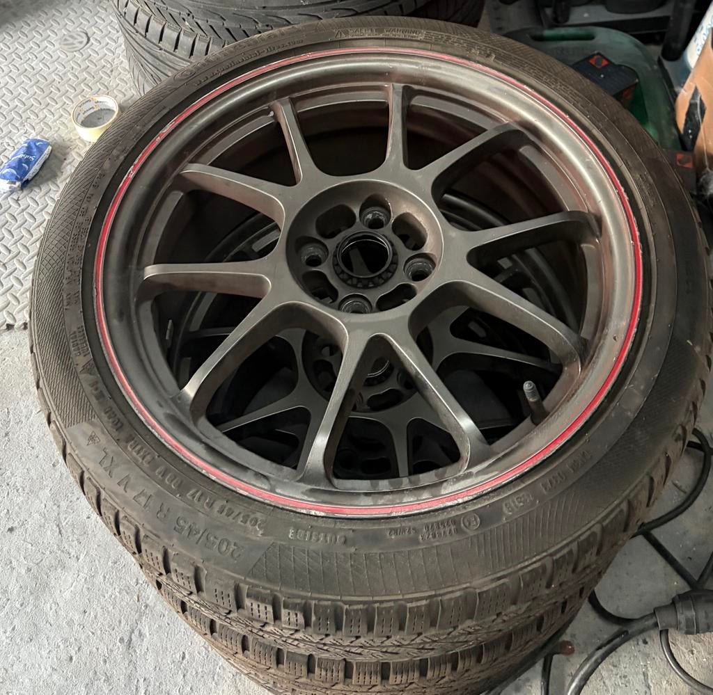 4x jantes alu 4x100 - 17x7 - ET40, Auto-onderdelen, Banden en Velgen, Banden en Velgen, 17 inch, 205 mm, Gebruikt, Ophalen