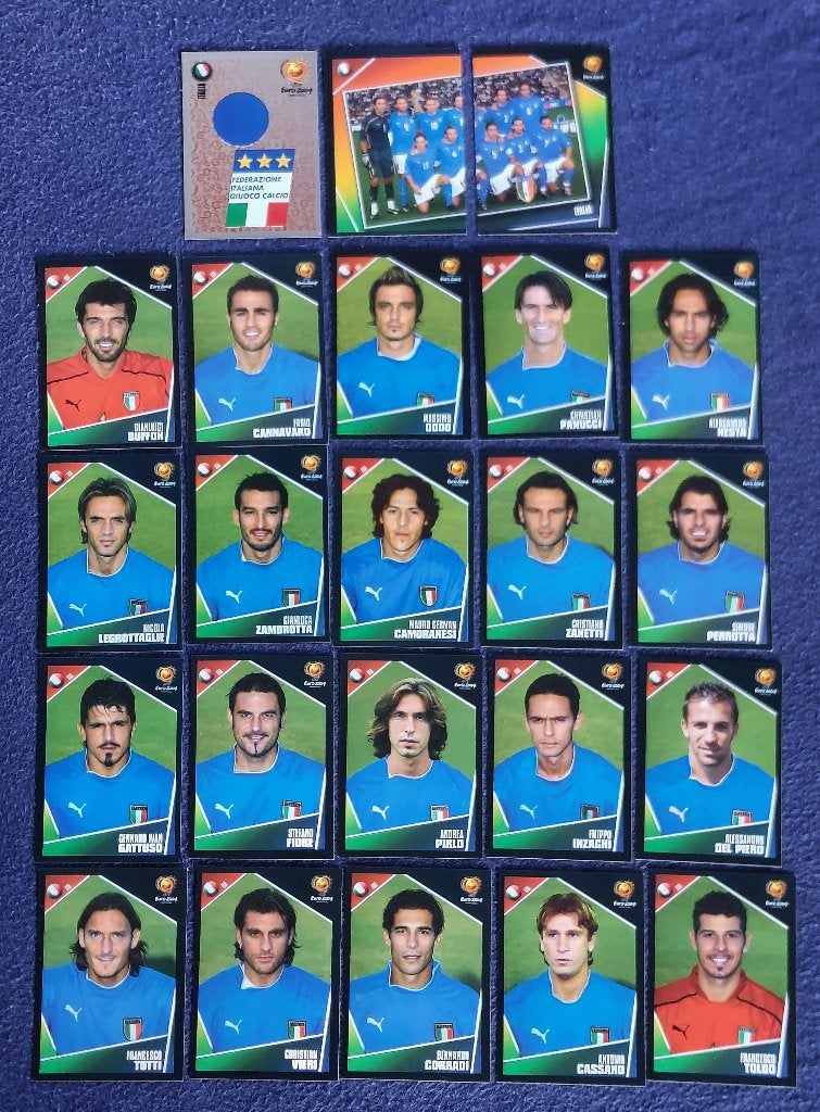 23 versch. Panini stickers voetbal ' Euro 2004 - Italië ', Ophalen of Verzenden, Nieuw, Meerdere stickers