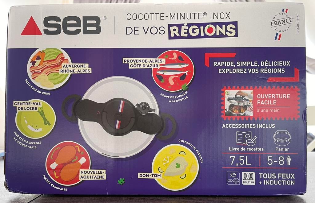 Cocotte-minute Seb 7,5 L, Enlèvement ou Envoi, Neuf, Inox, Casserole ou Cocotte-minute