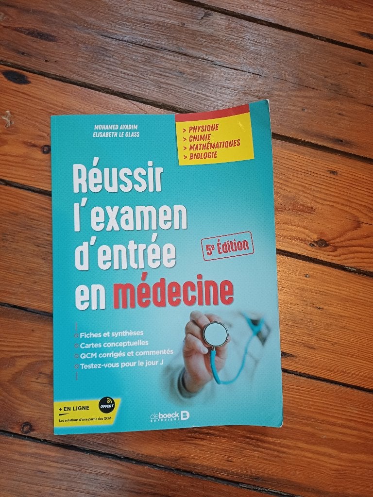 Réussir l'examen d'entrée en médecine – 5ème édition, Comme neuf, De boeck, Enlèvement, Autres sciences