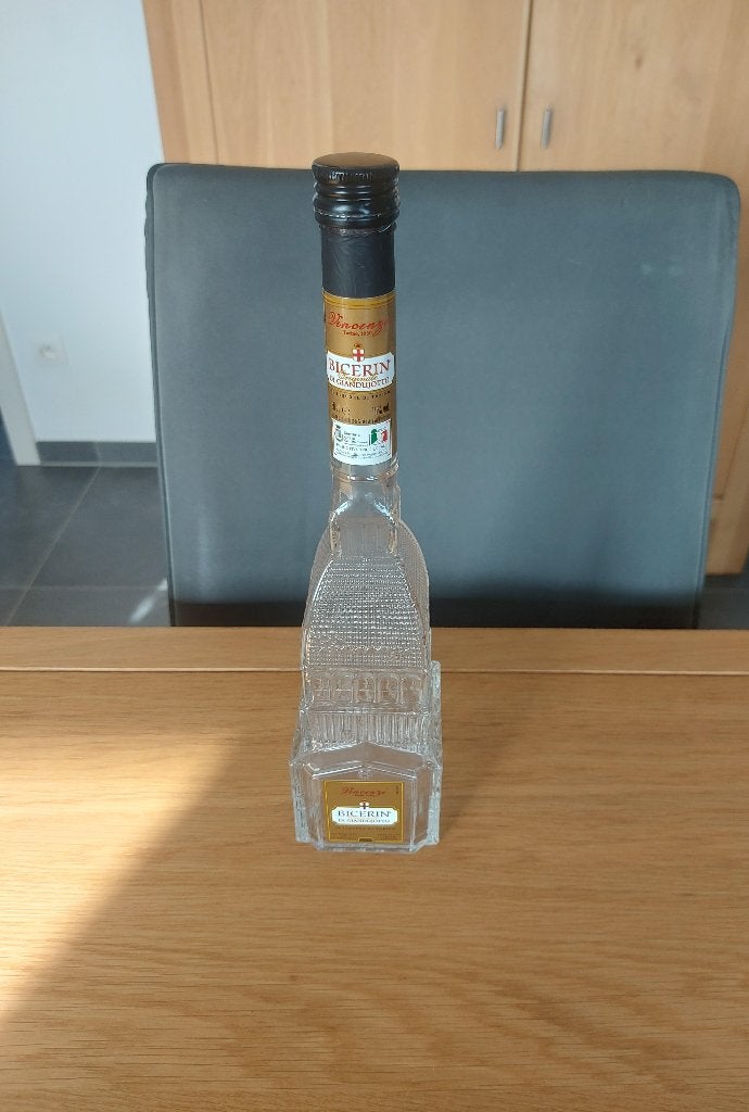 Bouteille Bicerin Originale di Gianujotto, Enlèvement ou Envoi, Gebouwen, Comme neuf, Verre