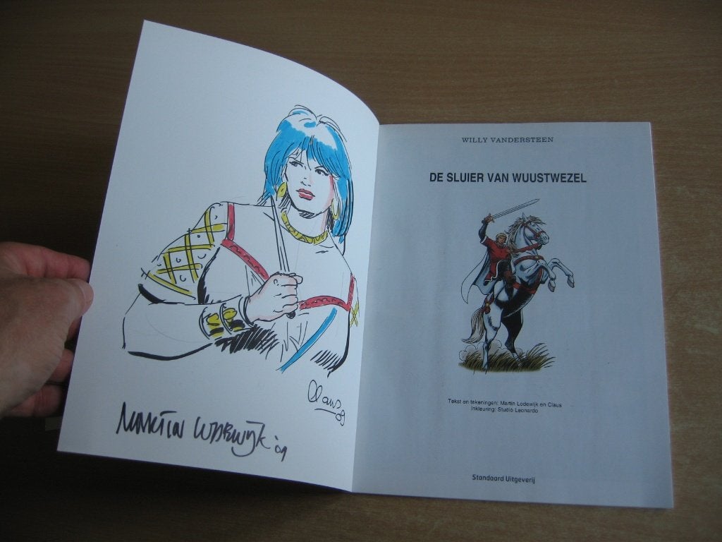 De Rode Ridder 223:De sluier van Wuustwezel-1e druk+Tekening, Boeken, Claus, Eén stripboek, Nieuw, Ophalen of Verzenden