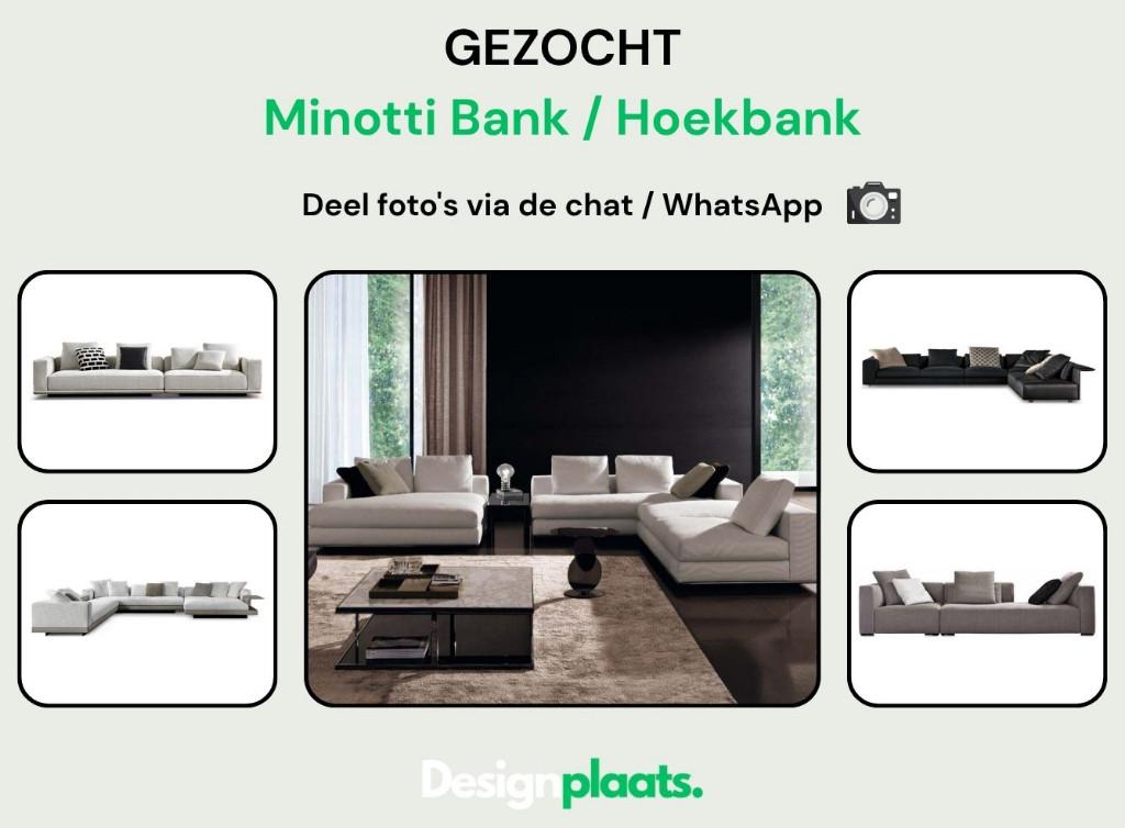 RECHERCHÉ : Minotti canapé / canapé d’angle — achat direct, Enlèvement ou Envoi, Banc d'angle, Design Bankstellen Minotti