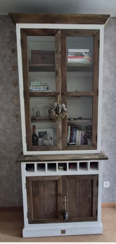 Kast Riviera Maison Driftwood Cabinet/buffetkast, Ophalen, Glas, Met deur(en), 100 tot 150 cm