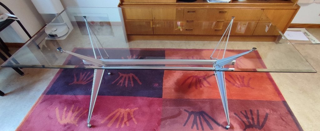 Moderne eettafel, Huis en Inrichting, Tafels | Eettafels, Ophalen, Gebruikt, 50 tot 100 cm, Vijf personen of meer