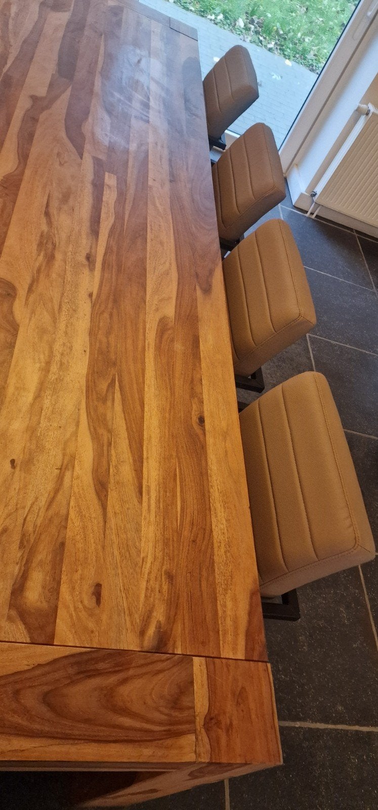 Massieve acaciahouten Tafel 3M +Dressoir +8 stoelen !, Ophalen