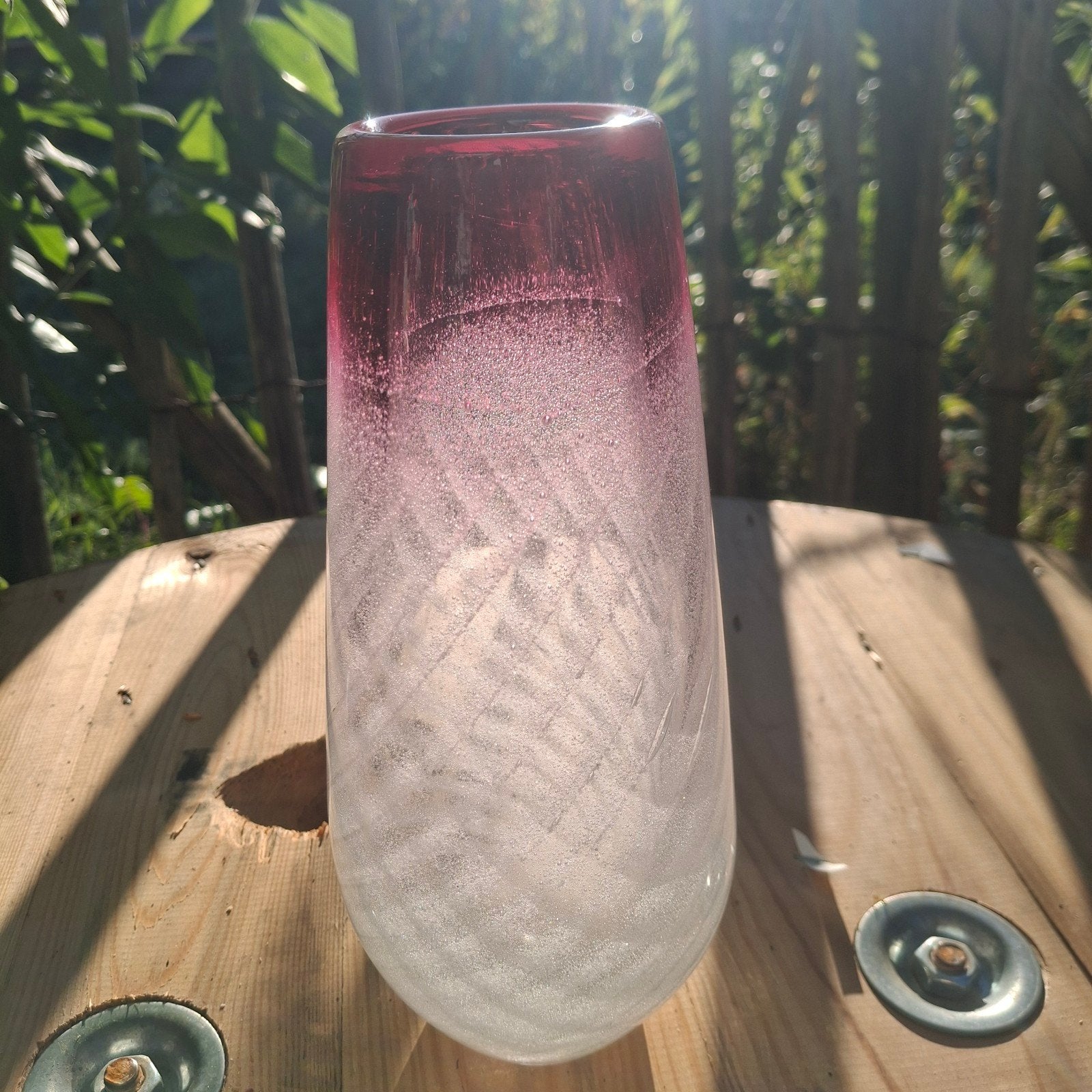 Vase enVerre Rose et Blanc par Ladislav Palecek, Antiquités & Art, Enlèvement ou Envoi