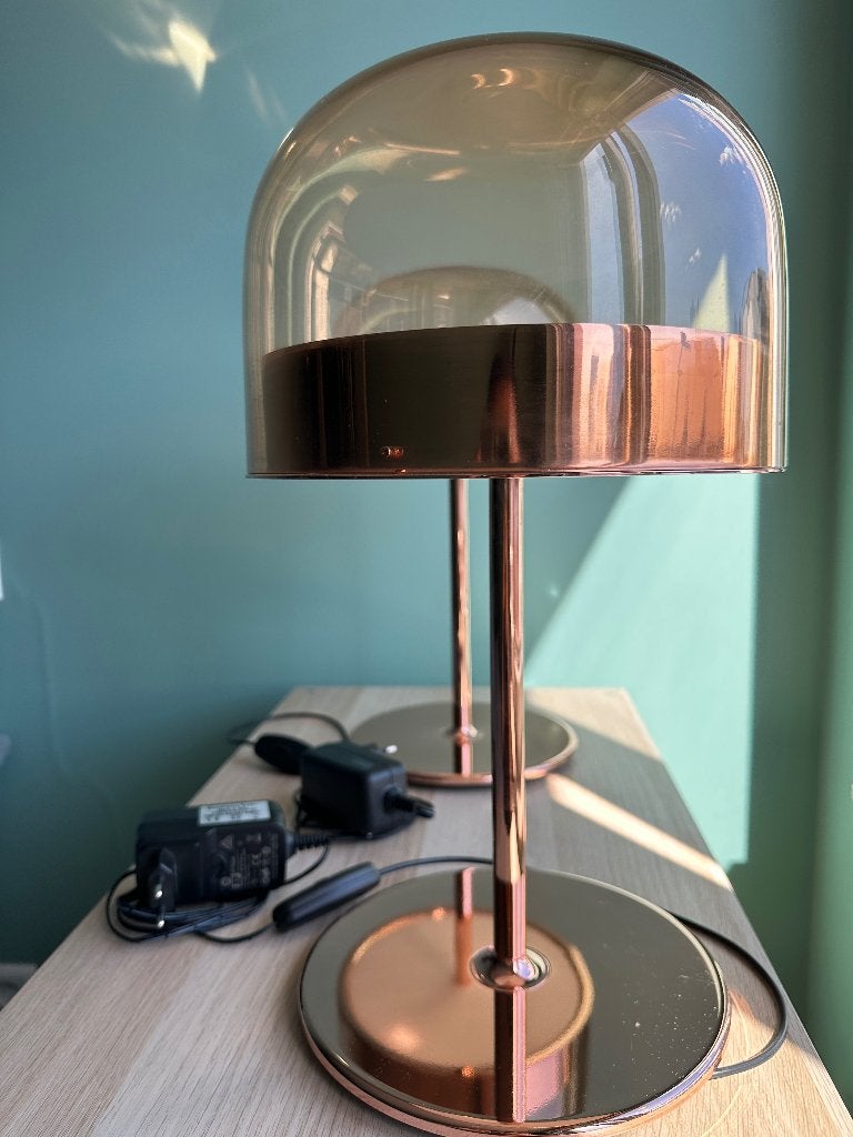2 Lampes, Fontana Arte, Lampe Equatore – Table, Huis en Inrichting, Ophalen, Zo goed als nieuw, Glas