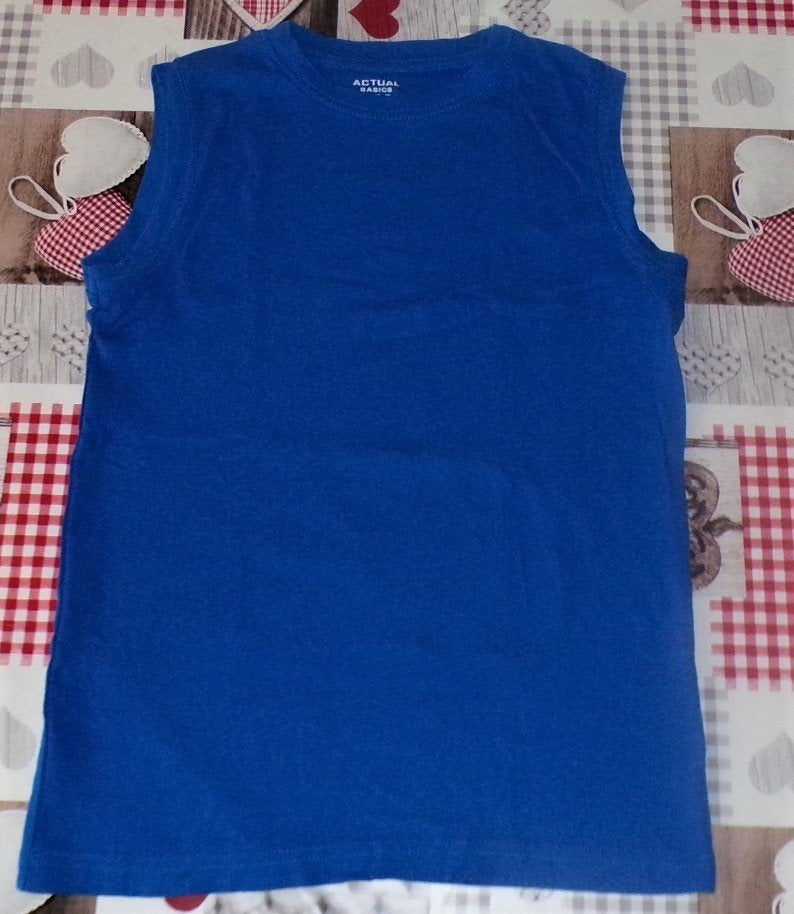 158/164 13/14 t-shirt zonder mouwen singlet tanktop blauw, Ophalen of Verzenden, Zo goed als nieuw, Jongen, Shirt of Longsleeve