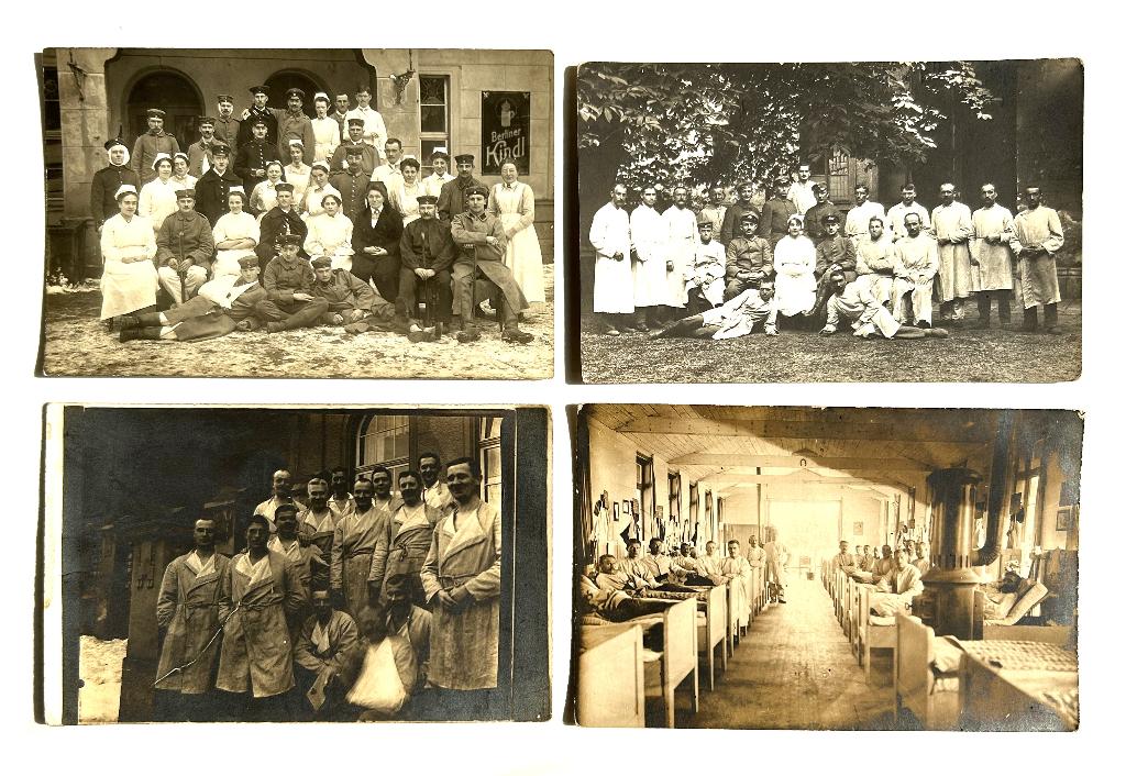 4 postkaarten met Duitse soldaten, WO I, Verzamelen, Ophalen of Verzenden, Overige soorten, Foto of Poster