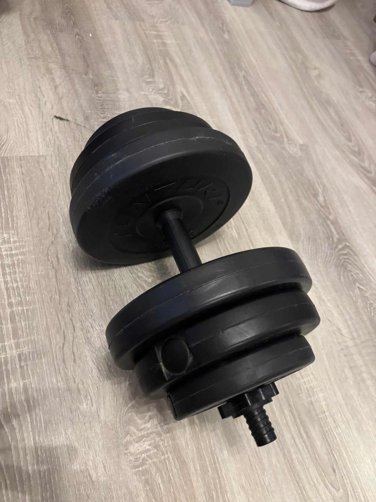 Tunturi dumbells 2x15kg, Sport en Fitness, Ophalen, Zo goed als nieuw