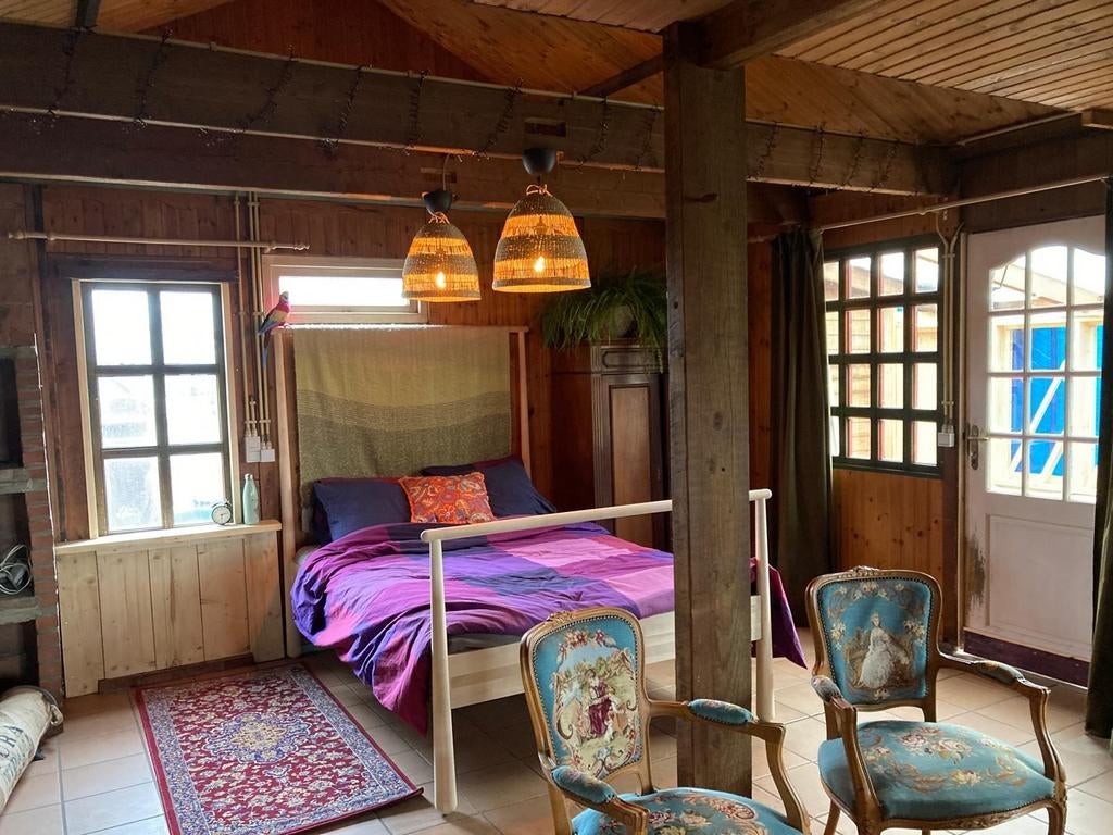 Houten bed - volledig in hout, Ophalen, Twijfelaar, Hout