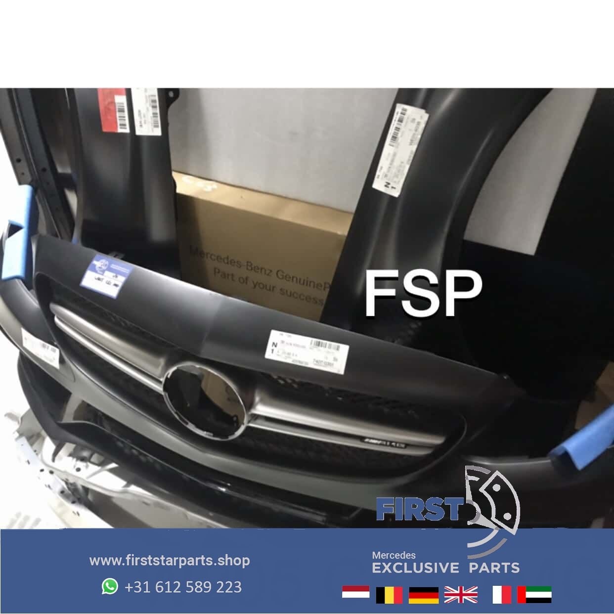 W205 S205 C63 AMG VOORKOP Mercedes C Klasse 2014-2018 ORIGIN, Gebruikt, -, Voor, Ophalen of Verzenden