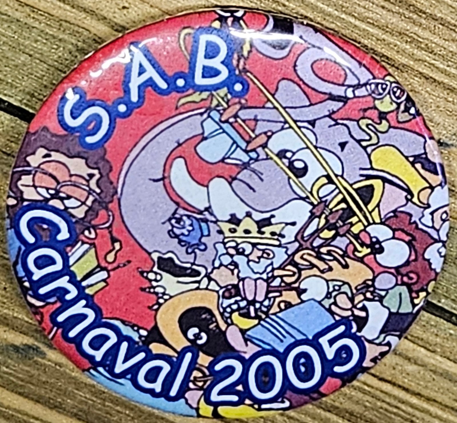 SAB button carnaval 2005, Verzamelen, Ophalen of Verzenden, Button