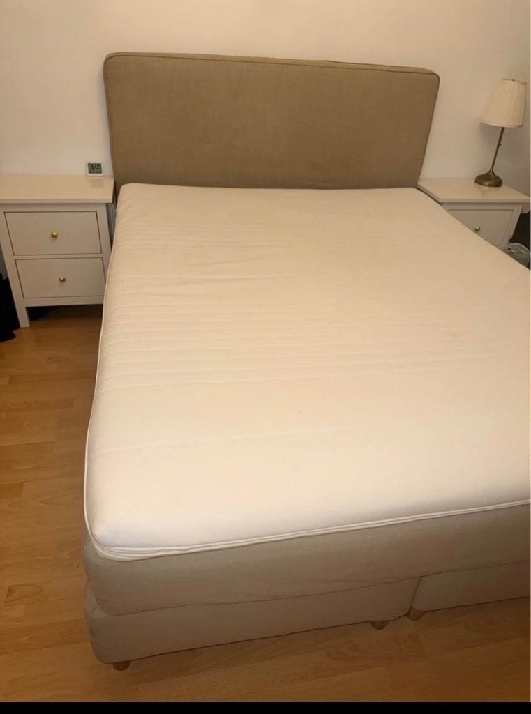 Boxspring Lit dunvik IKEA 160x200, Maison & Meubles, Beige, Enlèvement, Utilisé, 200 cm