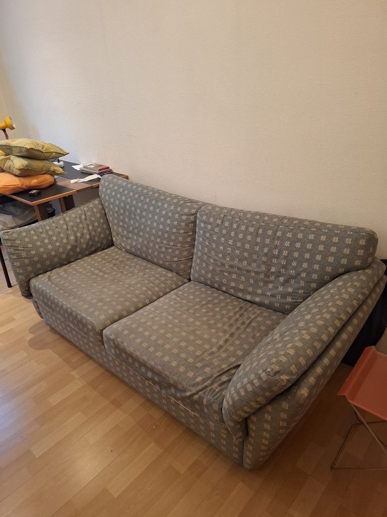 Propere slaapbank / 2-zitszetel met matras, Ophalen, Gebruikt, 90 cm, Tweepersoons