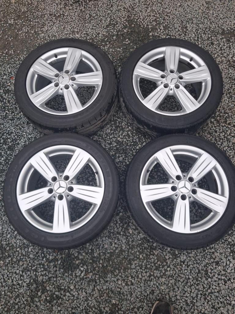 Mercedes w212 E klasse velgen met winterbanden, Auto-onderdelen, Banden en Velgen, Ophalen, 17 inch, Winterbanden, Band(en)
