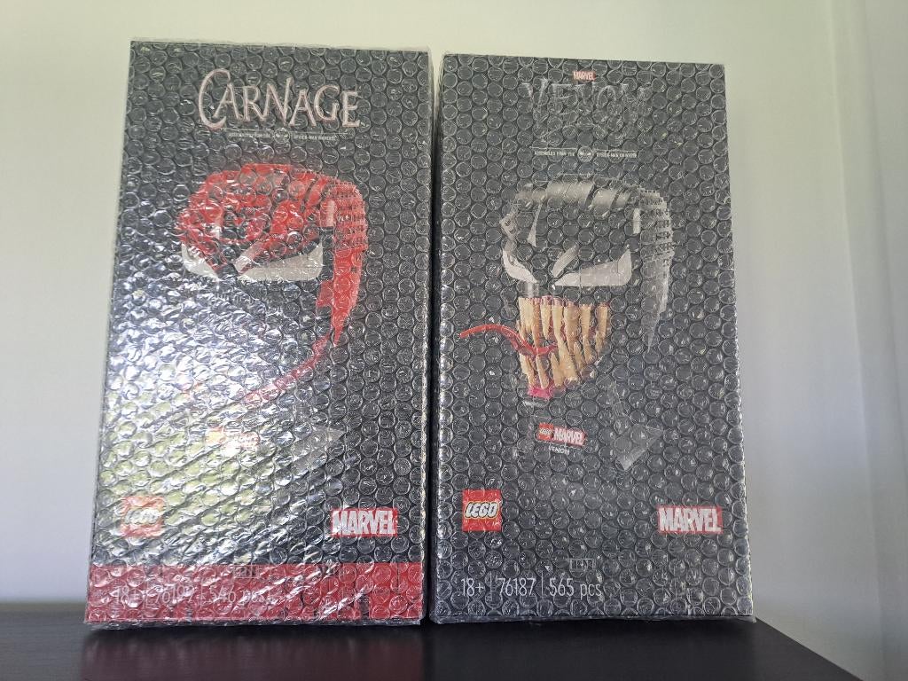 COMBO LEGO VENOM + CARNAGE HELMETS, Ophalen of Verzenden, Nieuw, Compleet, Lego