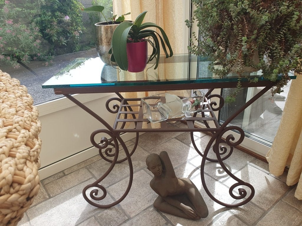 tafel, Ophalen, Zo goed als nieuw, Rechthoekig, Glas