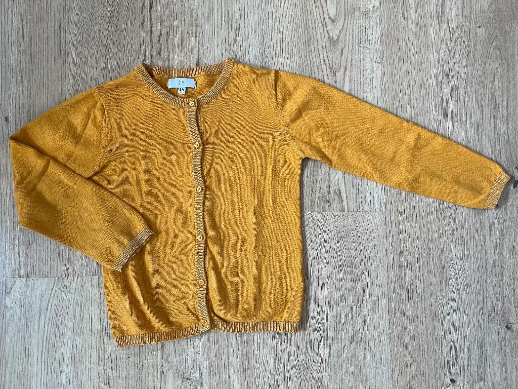 LA REDOUTE, gilet/cardigan ocre taille 8/128, Enlèvement ou Envoi, La Redoute, Fille, Pull ou Veste
