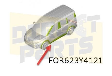 Ford Transit Courier (1/24-) dorpellijst Links voor (carbon, Neuf, -, -, Ford