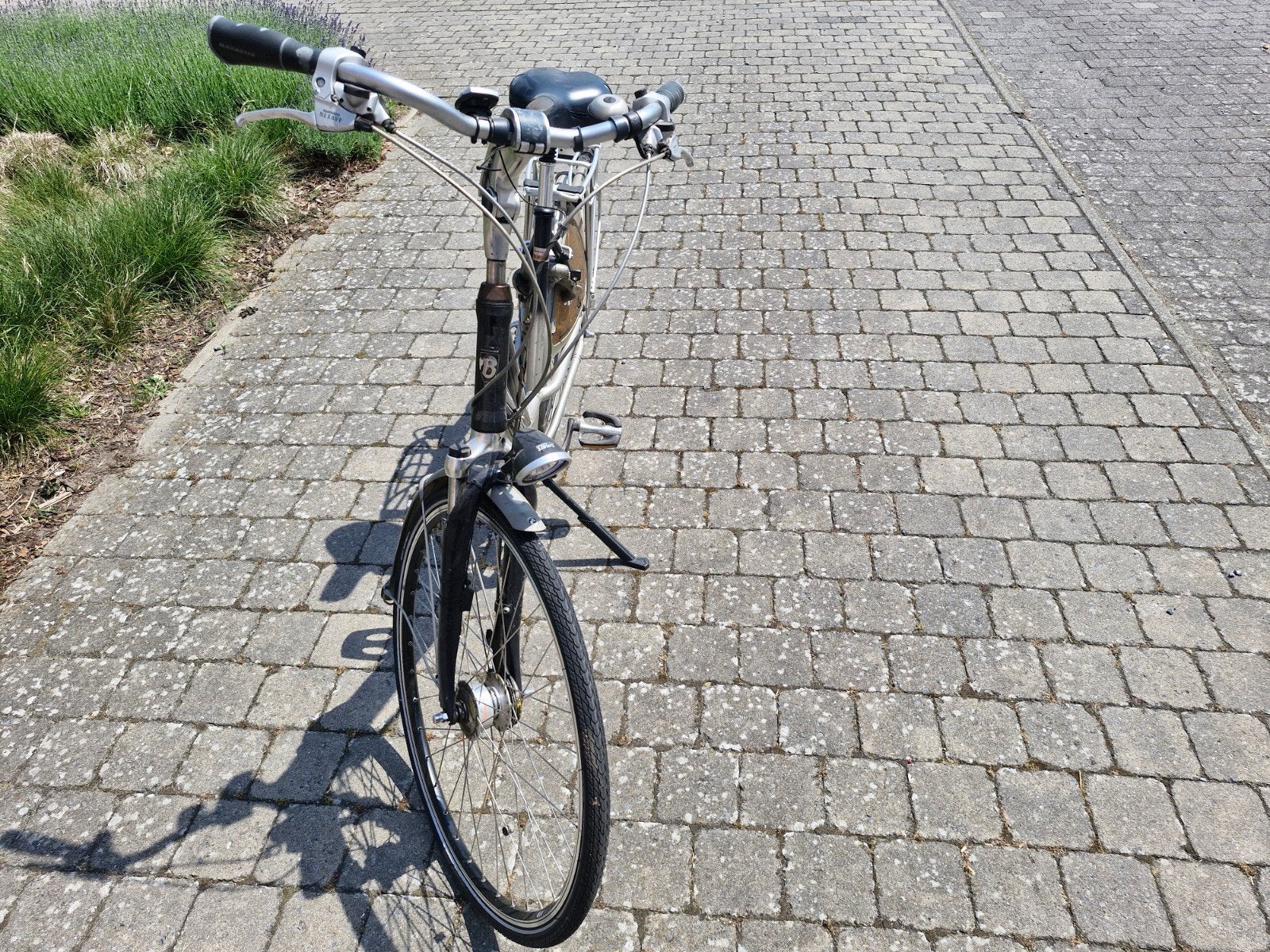 Damesfiets Batavus donkerblauw en grijs, Fietsen en Brommers, Elektrische fietsen, Ophalen, Gebruikt, Batavus