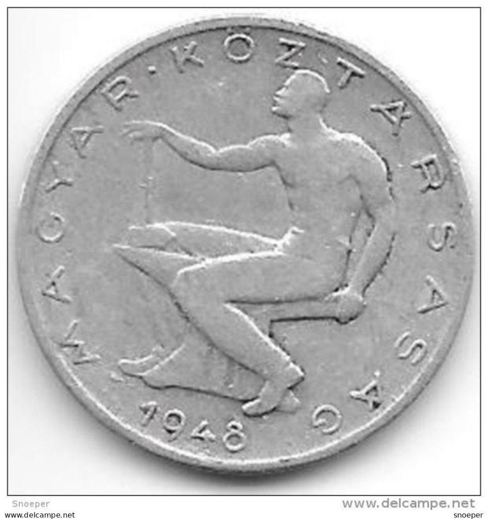 hungary 50 filler 1948 rare !!!! km 536 fr+, Verzenden, Hongarije, Losse munt