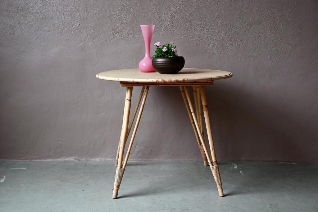 Table en rotin vintage années 60, Maison & Meubles, Tables | Tables d'appoint, Vintage, Moins de 55 cm, Enlèvement, Utilisé