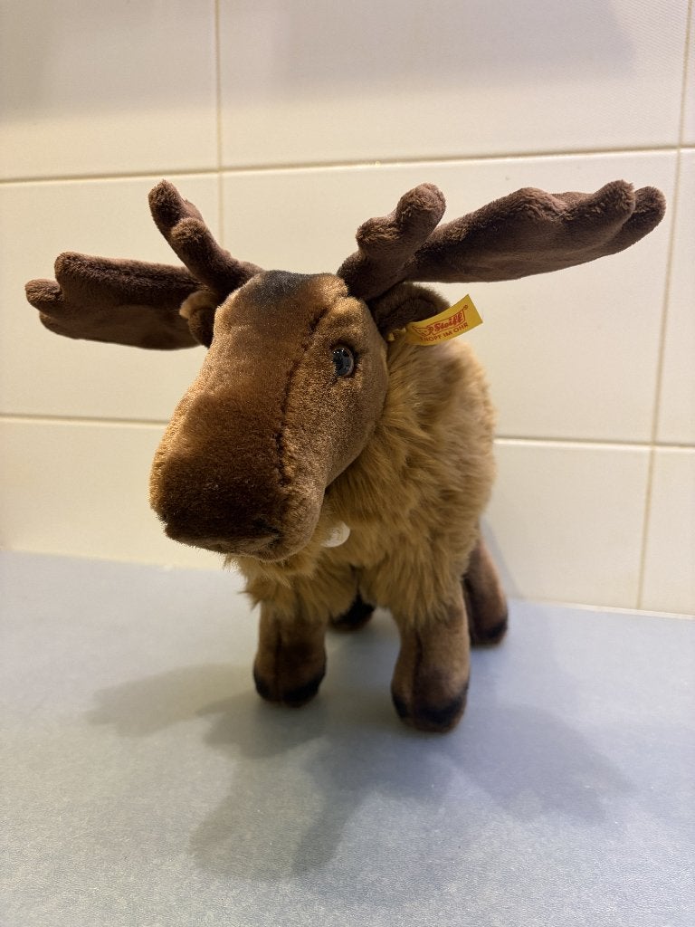 Steiff - Linus de eland, Ophalen of Verzenden, Zo goed als nieuw, Stoffen beer, Steiff