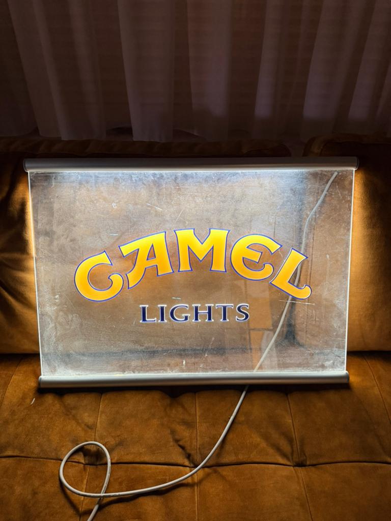 Vintage camel lichtbord, Ophalen, Gebruikt, Lichtbak of (neon) lamp