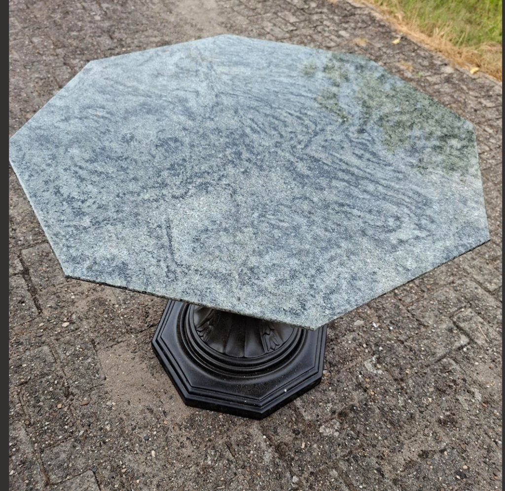 TAFEL op CENTRALE VOET metMARMER BLAD, Huis en Inrichting, Ophalen, Gebruikt, 50 tot 100 cm, 50 tot 100 cm
