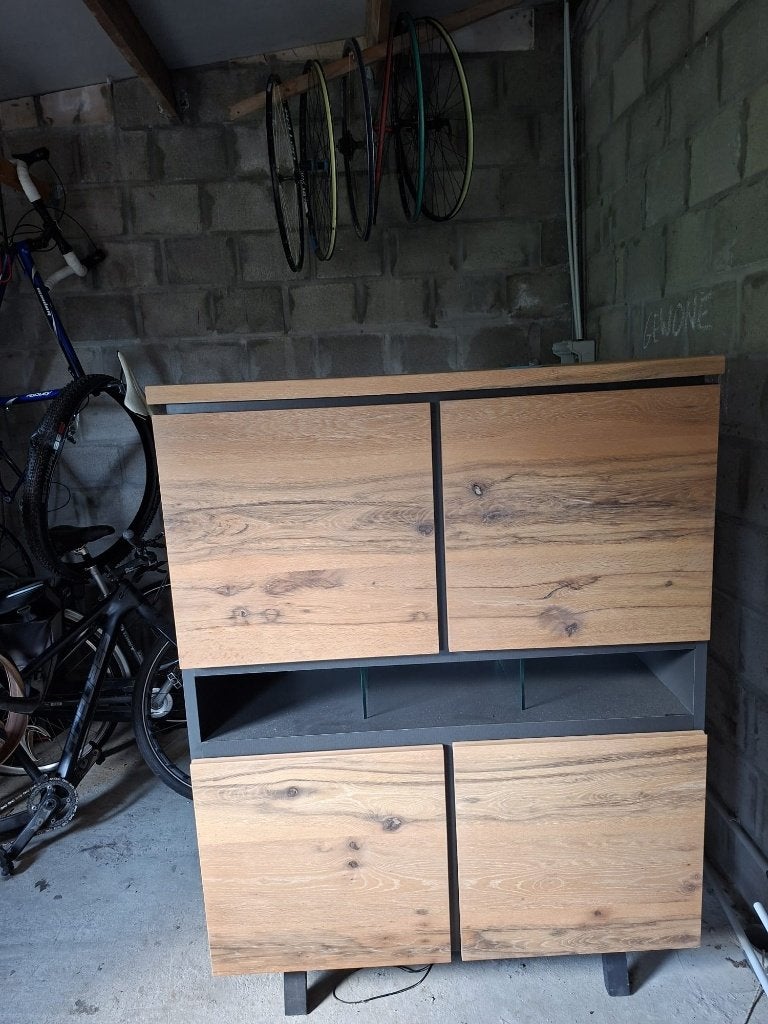 Wandkast, Huis en Inrichting, Kasten | Wandmeubels, Ophalen, Met deur(en), 100 tot 150 cm, Eikenhout