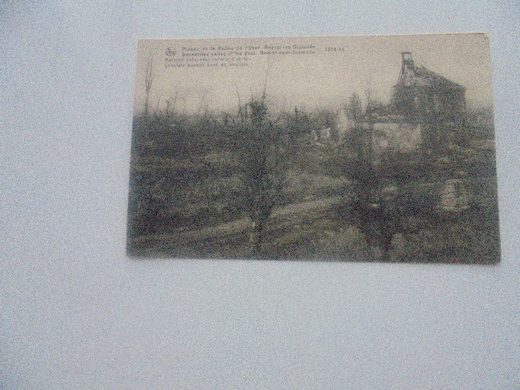 yser-beerst ruines 1914-18 gebombardeerde huizen, Collections, Envoi, Avant 1920, Non affranchie, Flandre Occidentale