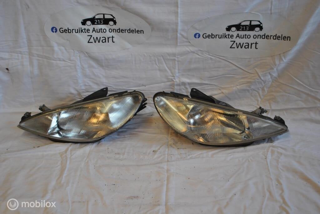 Koplampen links rechts Peugeot 206 1.4  9660535580, Gebruikt, Ophalen of Verzenden, Peugeot, Peugeot