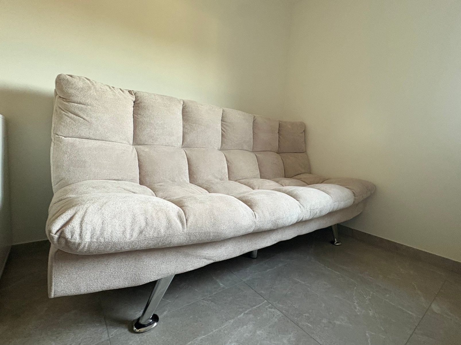 Canapé-lit beige – 3 places, Maison & Meubles, 90 cm, Beige, Enlèvement, 190 cm ou moins