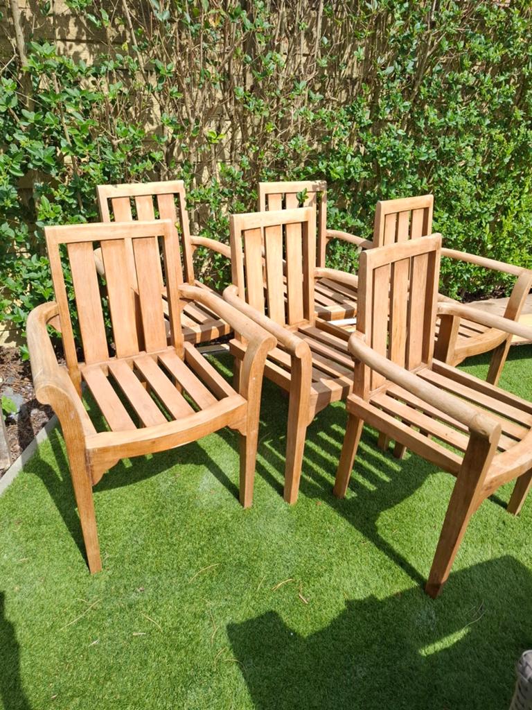 Stapelbare houten tuinstoelen, Enlèvement, Empilable