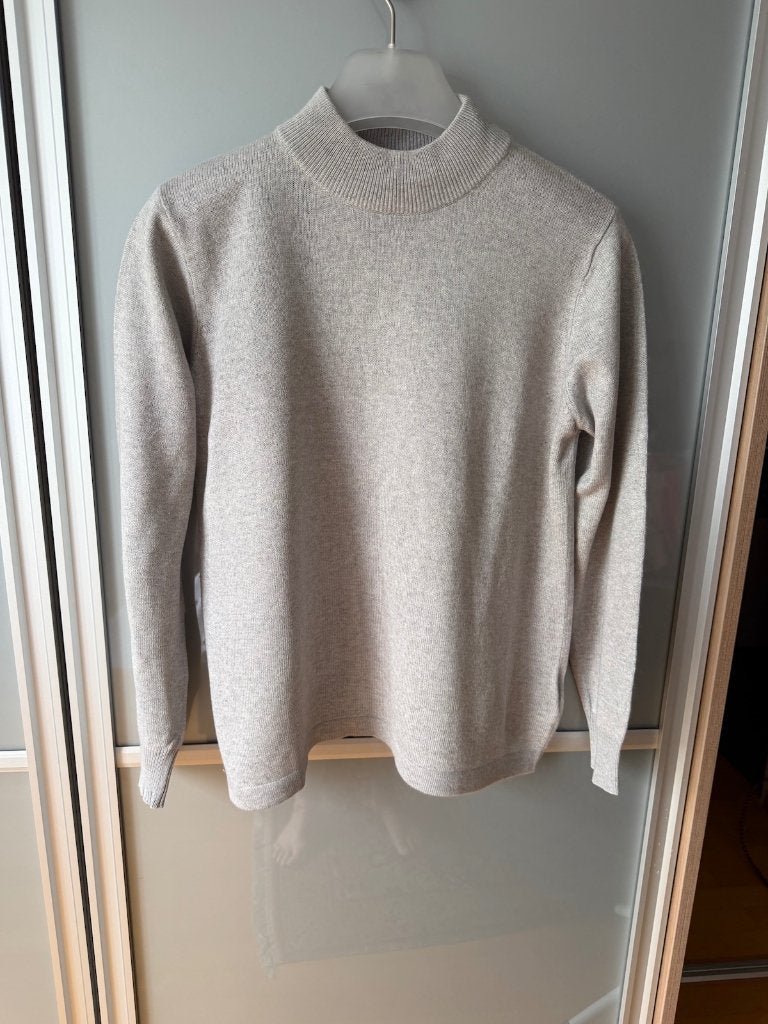 Trui met opstaande kraag in zijde/kasjmier, Kleding | Dames, Ophalen of Verzenden, Gedragen, Maat 46/48 (XL) of groter, Grijs