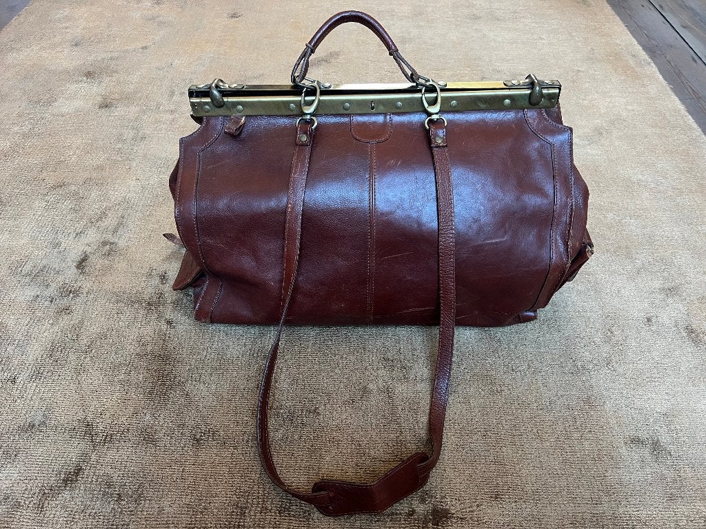 Travel bag in leder vintage style dokterstas, 35 à 55 cm, Brun, Enlèvement, Utilisé