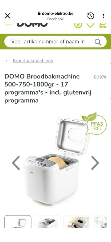 Broodbakmachie DOMO zo goed als nieuw, Enlèvement
