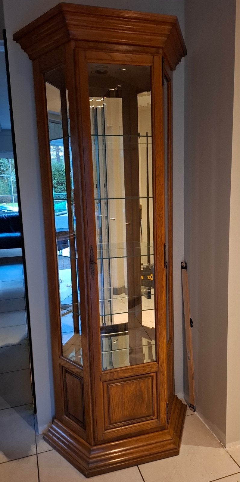 mooie blank eiken vitrinekast!, Huis en Inrichting, Ophalen, Gebruikt